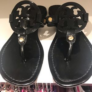 Tory Burch Black Patent Leather Miller Sandles